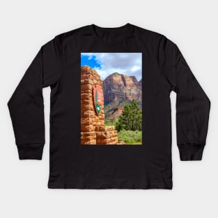 Zion National Park Entrance Kids Long Sleeve T-Shirt